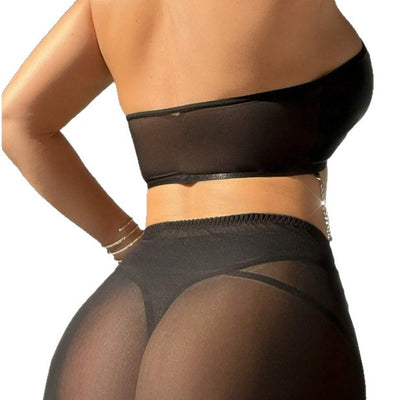 Catena Scura - Lingerie-Set mit Straps & Mesh