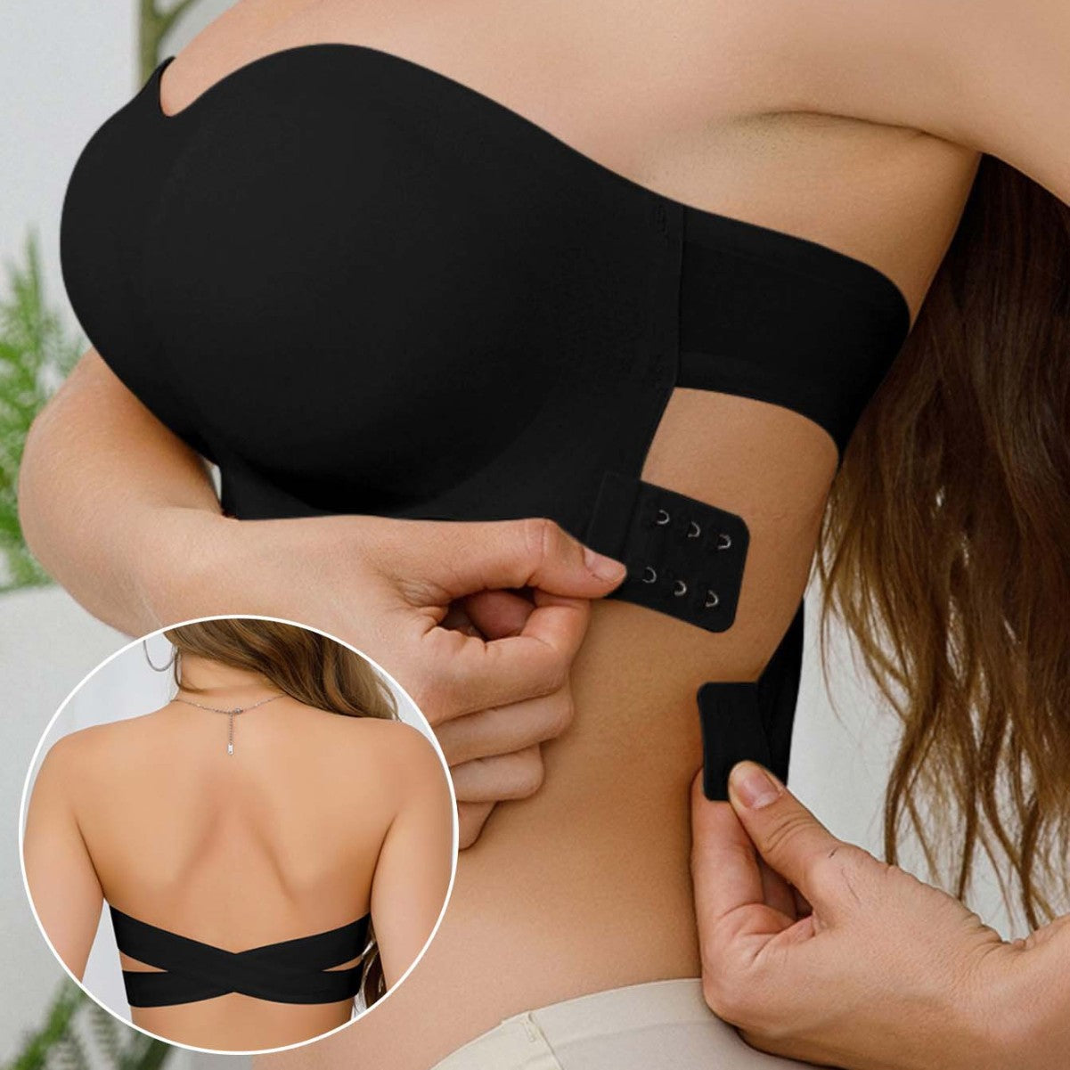 Fascia Invisibile - Trägerloser Bandeau-BH mit Crossover-Rücken